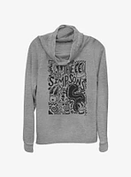 The Simpsons Pop Art Family Cowl Neck Long-Sleeve Top