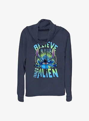 Disney Lilo & Stitch Inner Alien Cowl Neck Long-Sleeve Top