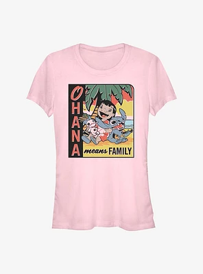 Disney Lilo & Stitch Ohana Means Family Beach Girls T-Shirt