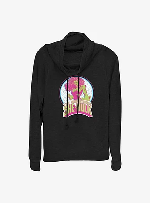 Marvel She Hulk The Sensational Cowl Neck Long-Sleeve Girls Top