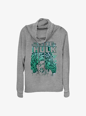 Marvel She Hulk Vintage Cowl Neck Long-Sleeve Girls Top