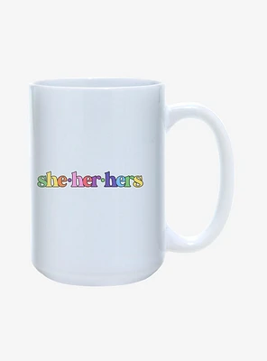 She Her Hers Pronouns Pride Mug 15oz