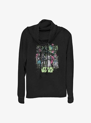 Star Wars Neon Galaxy Cowl Neck Long-Sleeve Top