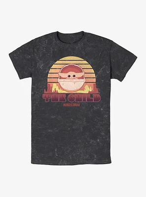 Star Wars The Mandalorian Sunset Child Mineral Wash T-Shirt