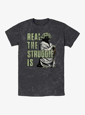 Star Wars Yoda Real Difficulties Mineral Wash T-Shirt