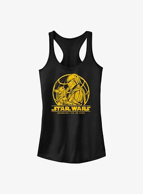 Star Wars The Mandalorian I Go He Goes Girls Tank