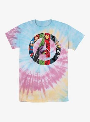 Marvel Avengers Heroes Icon Tie Dye T-Shirt