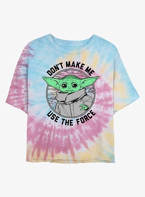 Star Wars The Mandalorian Don't Make Me Tie Dye Crop Girls T-Shirt