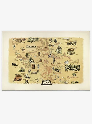 Star Wars Tatooine Map Canvas Wall Decor