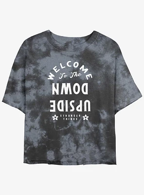 Stranger Things Welcome to the Upside Down Mineral Wash Crop Girls T-Shirt