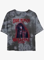 Stranger Things Eddie Munson Hellfire Club Mineral Wash Crop Girls T-Shirt