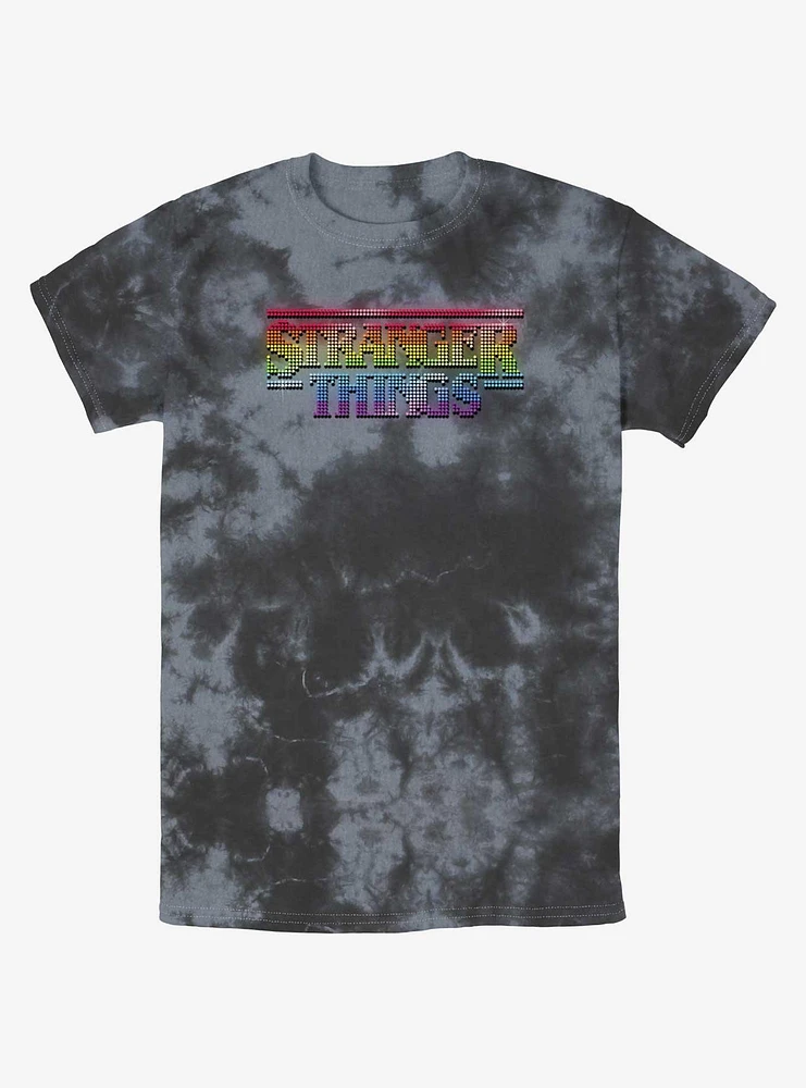 Stranger Things Rainbow Logo Mineral Wash T-Shirt