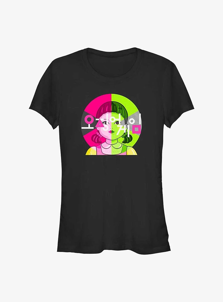 Squid Game Young-Hee Doll Badge Girls T-Shirt