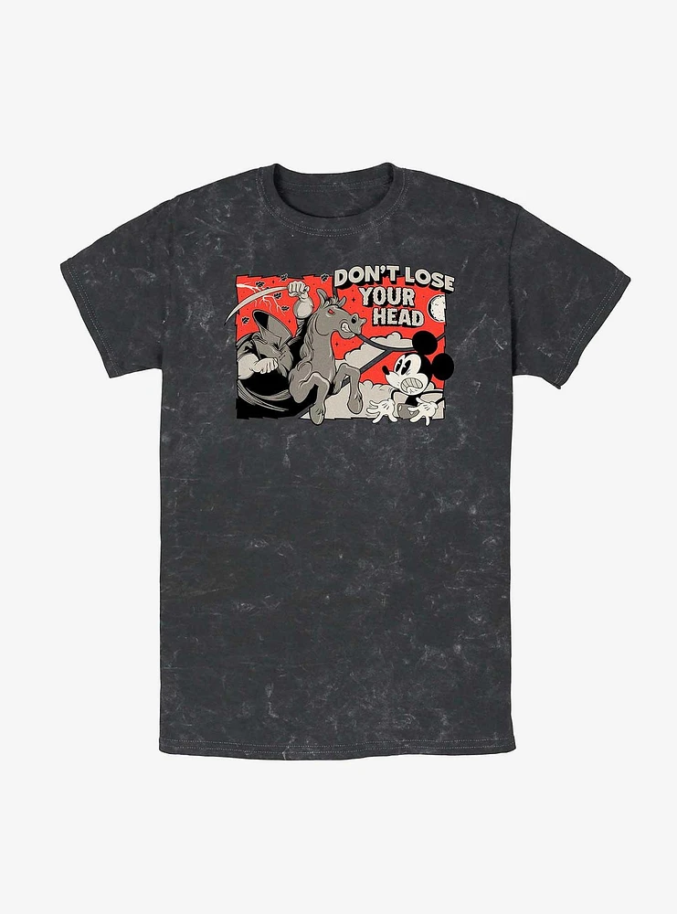 Disney Mickey Mouse Don't Lose Your Head Mineral Wash T-Shirt