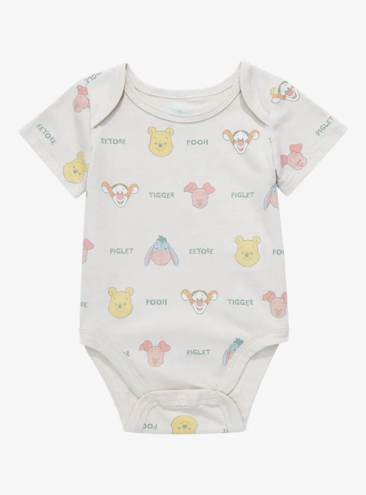Disney Winnie the Pooh Baby Bear & Friends Allover Print Infant One-Piece - BoxLunch Exclusive