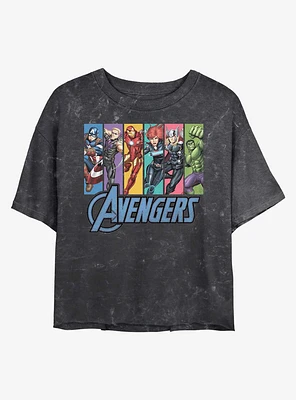 Marvel Avengers Unite Mineral Wash Crop Girls T-Shirt