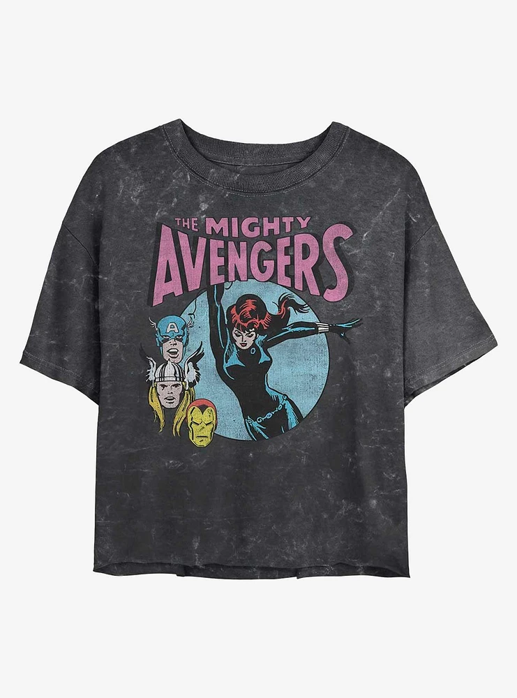 Marvel Retro Avengers Mineral Wash Crop Girls T-Shirt