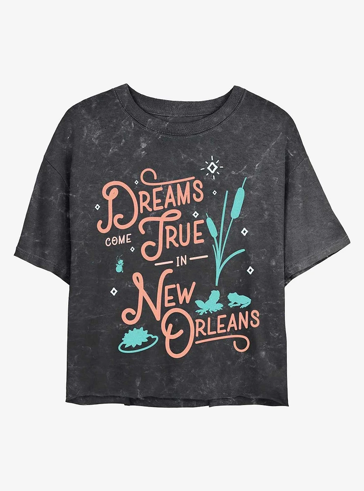 Disney Princesses Dreams Come True New Orleans Mineral Wash Crop Girls T-Shirt