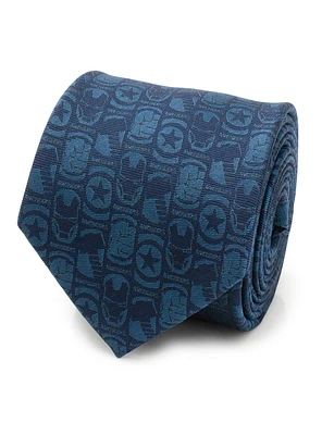 Marvel Avengers Motifs Blue Men's Tie