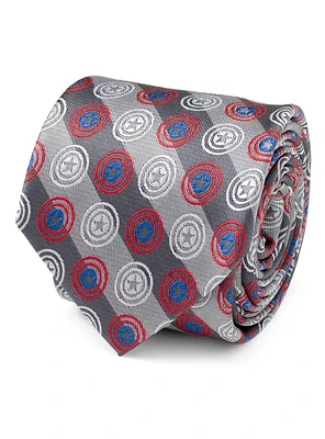 Marvel Captain America Shields Grey Stripe Men's Tie