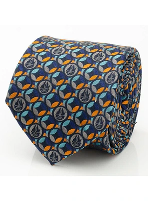 Star Wars Millennium Falcon Motif Navy Blue Men's Tie