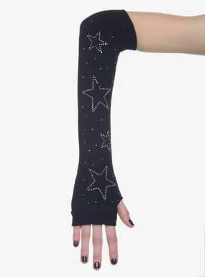 Black Rhinestone Stars Arm Warmers