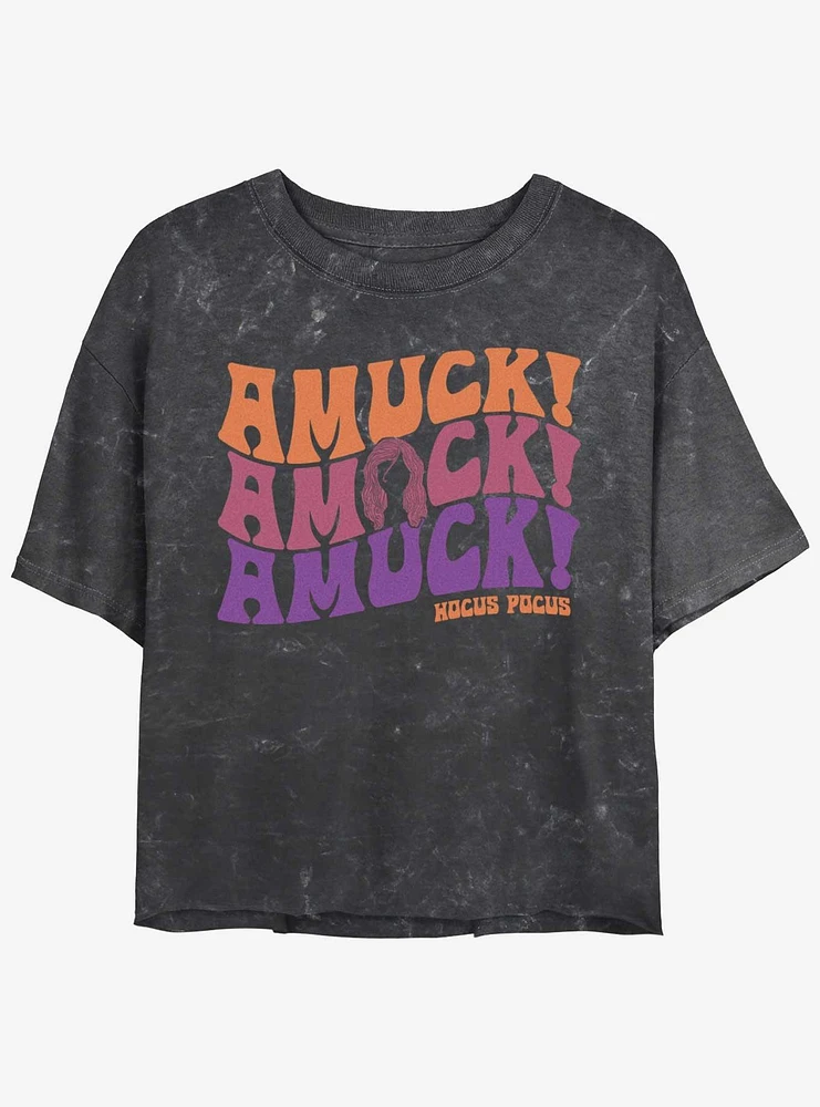 Disney Hocus Pocus Amuck, Amuck! Mineral Wash Girls Crop T-Shirt