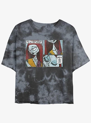 The Nightmare Before Christmas Sally Comic Tie-Dye Girls Crop T-Shirt