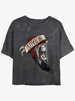 Disney The Nightmare Before Christmas Sally Loves Mineral Wash Girls Crop T-Shirt