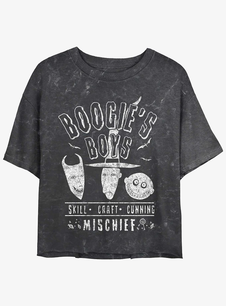 The Nightmare Before Christmas Boogie's Boys Mineral Wash Girls Crop T-Shirt
