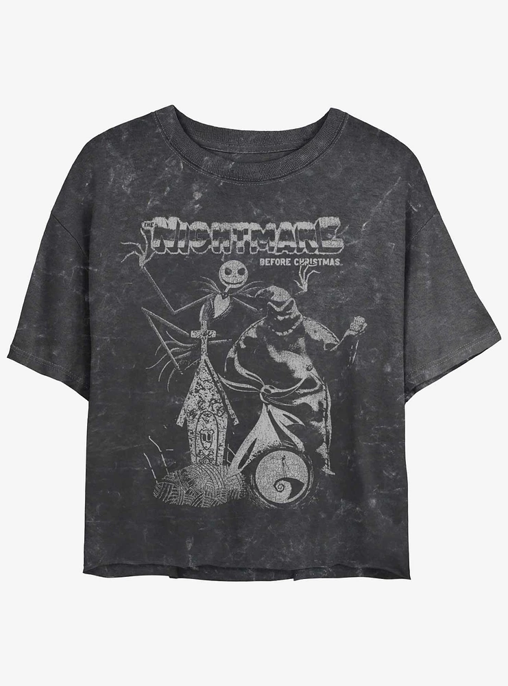 Disney The Nightmare Before Christmas Jack and Boogie Mineral Wash Girls Crop T-Shirt