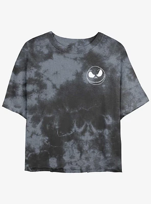 Disney The Nightmare Before Christmas Jack Skellington Pocket Tie-Dye Girls Crop T-Shirt