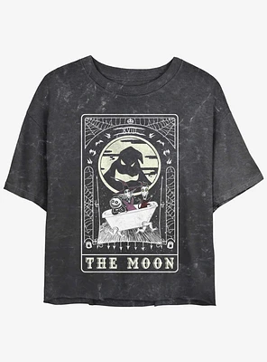 The Nightmare Before Christmas Oogie Boogie Moon Tarot Card Mineral Wash Girls Crop T-Shirt