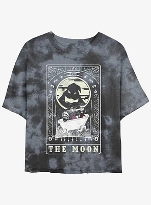 The Nightmare Before Christmas Oogie Boogie Moon Tarot Card Tie-Dye Girls Crop T-Shirt