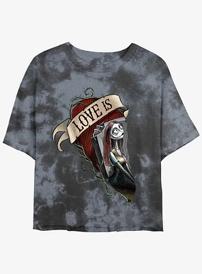 Disney The Nightmare Before Christmas Sally Loves Tie-Dye Girls Crop T-Shirt