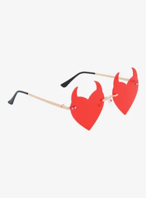 Red Devil Heart Sunglasses