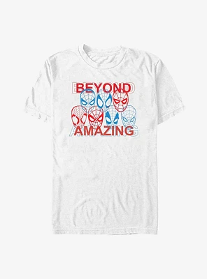 Marvel Spider-Man 60th Anniversary Spidey Masks Beyond Amazing T-Shirt