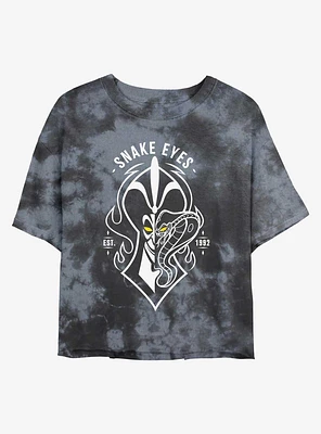 Disney Villains Jafar Snake Eyes Tie-Dye Girls Crop T-Shirt