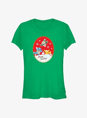 Pokemon Happy Holiday Snow Day Girls T-Shirt