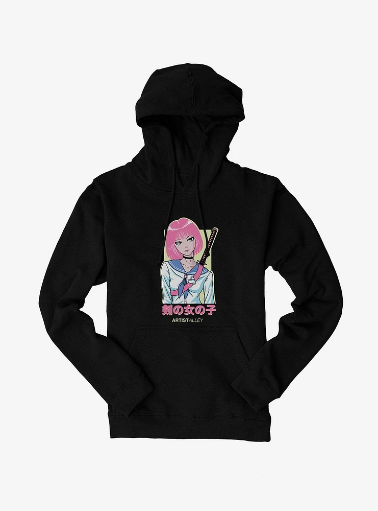 Artist Alley Anime Girl Sword Hoodie