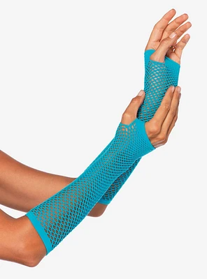 Triangle Net Fingerless Gloves Neon