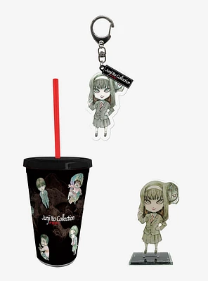Junji Ito Tomie Tumbler with Straw, Acrylic Figure & Keychain Set