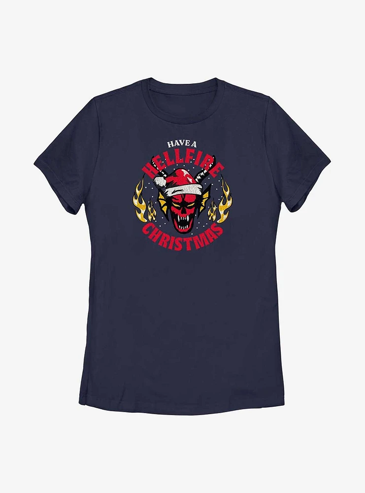 Stranger Things Have A Hellfire Christmas Womens T-Shirt