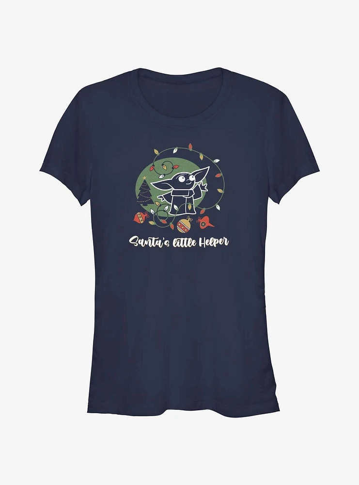 Star Wars The Mandalorian Santa's Helper Girls T-Shirt