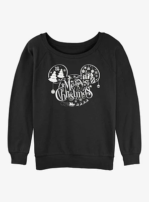 Disney Mickey Mouse Holiday Ears Girls Slouchy Sweatshirt