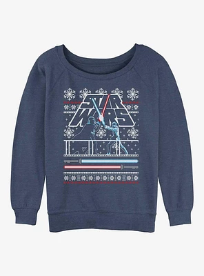 Star Wars Holiday Battle Ugly Christmas Girls Slouchy Sweatshirt