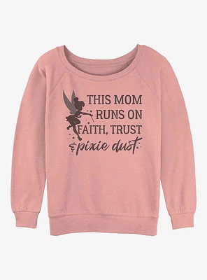 Disney Tinker Bell Mom Runs On Pixie Dust Girls Slouchy Sweatshirt