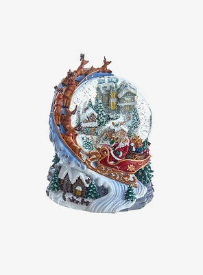 Musical Santa and Sled Snow Globe