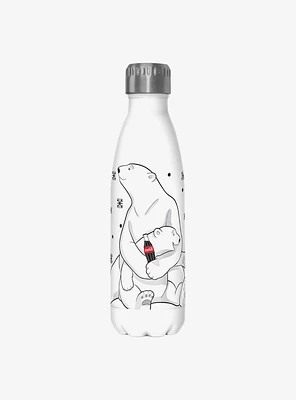 Coke Coca-Cola Polar Bear Snowflakes Water Bottle