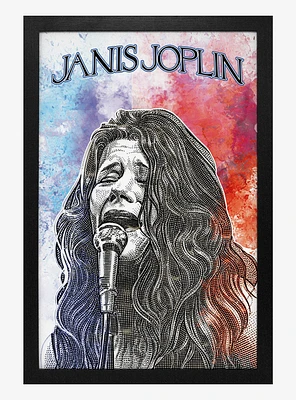 Janis Joplin Paint Framed Wood Wall Art